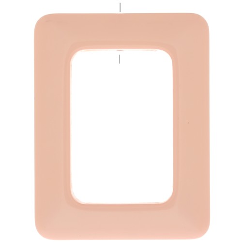 Pendentif rectangle évidé en résine opaque 45x35 mm - Abricot x1