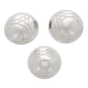 Perle ronde - boule de pétanque 10 mm - Plaqué Argent x1