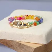 Fermoir ovale mousqueton 22x13 mm - Doré x1