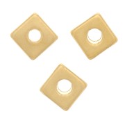 Perles rondelles carrés - Heishi - 4 mm - Doré à l'or fin x10