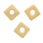 Perles rondelles carrés - Heishi - 4 mm - Doré à l'or fin x10