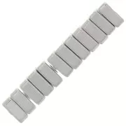 Perles rondelles carrés - Heishi - 4 mm - Placage argent fin vieilli x10