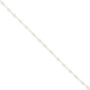 Chaîne maille Fantaisie avec imitations perles d'eau douce 3 mm - Doré - Blanc x1m