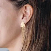 Chaîne maille Forçat limée 1.8 mm avec perles aplaties Acier inox 304 Doré x99cm