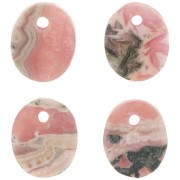 Sequin ovale 12x10 mm en pierre gemme - Rhodochrosite x1