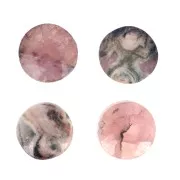 Cabochon rond facetté 6 mm - Rhodochrosite x1