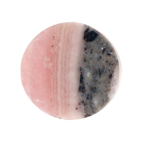 Cabochon plat rond - palet - 6 mm - Rhodochrosite x1