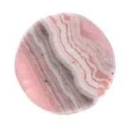 Cabochon plat rond - palet - 8 mm en pierre gemme - Rhodochrosite x1