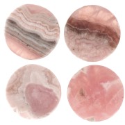 Cabochon plat rond - palet - 8 mm en pierre gemme - Rhodochrosite x1