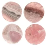Cabochon plat rond - palet - 8 mm en pierre gemme - Rhodochrosite x1