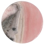Cabochon plat rond - palet - 12 mm en pierre gemme - Rhodochrosite x1|raw }}