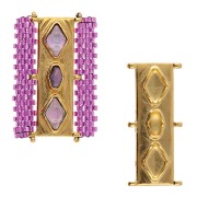 Cymbal - Connecteur pour perles Delica 11/0 31x14 mm Gerakari - Doré à l'or fin x1