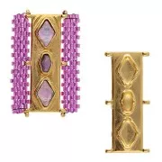 Cymbal - Connecteur pour perles Delica 11/0 31x14 mm Gerakari - Doré à l'or fin x1