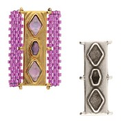 Cymbal - Connecteur pour perles Delica 11/0 31x14 mm Gerakari - Argenté vieilli