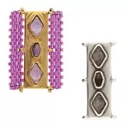 Cymbal - Connecteur pour perles Delica 11/0 31x14 mm Gerakari - Argenté vieilli