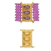 Cymbal - Connecteur pour perles Delica 11/0 18x14 mm Korakas - Doré à l'or fin x1