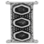 Cymbal - Connecteur pour perles Delica 11/0 18x14 mm Korakas - Argenté vieilli x1|raw }}