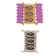 Cymbal - Connecteur pour perles Delica 11/0 18x14 mm Korakas - Argenté vieilli x1