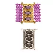 Cymbal - Connecteur pour perles Delica 11/0 18x14 mm Korakas - Argenté vieilli x1