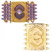 Cymbal - Connecteur pour perles SuperDuo 24x23 mm Pitrofos - Doré à l'or fin x1