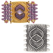 Cymbal - Connecteur pour perles SuperDuo 24x23 mm Pitrofos - Argenté vieilli x1