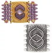 Cymbal - Connecteur pour perles SuperDuo 24x23 mm Pitrofos - Argenté vieilli x1