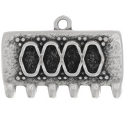 Cymbal - Embout pour tissage de perles SuperDuo 16x24 mm Kalyvari VI - Arg vieilli|raw }}