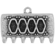 Cymbal - Embout pour tissage de perles SuperDuo 16x24 mm Kalyvari VI - Arg vieilli