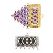 Cymbal - Embout pour tissage de perles SuperDuo 16x24 mm Kalyvari VI - Arg vieilli