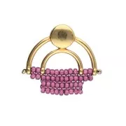 Cymbal - Clous d'oreilles pour Rocaille 11/0 17x23 mm Platani VI - Doré à l'or fin x2