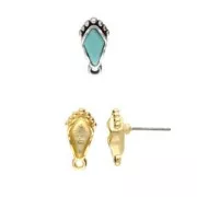 Cymbal - Clous d'oreilles pour Kite 15x7 mm avec anneau - Livadi - Doré à l'or fin x2