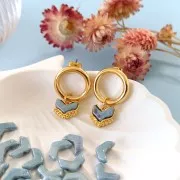 Cymbal - Breloque pour perle Chevron 11x12 mm - Ramos - Argenté vieilli x1