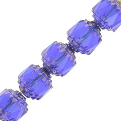 Facettes Antiques  8 mm Sapphire Bronze x10