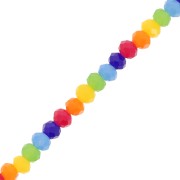 Perles rondelles facettées - rondes aplaties 3x2.5 mm - Multicolore x44cm|raw }}
