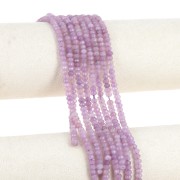 Perles rondes aplaties facettées 4.5x3mm pierre gemme teintée Quartz parme x35cm