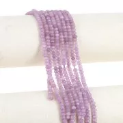 Perles rondes aplaties facettées 4.5x3mm pierre gemme teintée Quartz parme x35cm