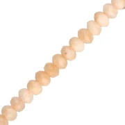 Perles rondes aplaties facettées 4.5x3mm pierre gemme teintée Quartz Saumon 35cm