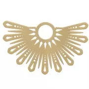 Pendentif demi-soleil ethnique évidé 15x25 mm exclu Perles&Co - Doré à l'or fin x1