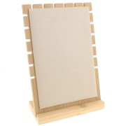 Porte bijoux pour collier - forme rectangle 25x17 cm bambou - suédine Beige x1