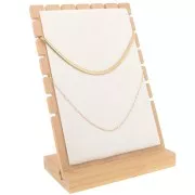 Porte bijoux pour collier - forme rectangle 25x17 cm bambou - suédine Beige x1