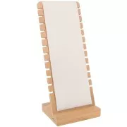 Porte bijoux pour collier - forme rectangle 27x11cm Bambou - Suédine Beige x1