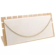 Porte bijoux pour collier - forme rectangle 12x25 cm bambou et suédine Beige x1