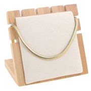 Petit porte bijoux pour collier - forme carré 10x11 cm Bambou Suédine Beige x1