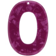 Pendentif ovale évidé en acétate 47x35 mm - Ecaille de tortue - Framboise nacré x1