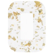 Pendentif rectangle évidé en acétate 40x30 mm - Pailleté - Doré - Transparent x1|raw }}