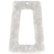 Pendentif trapèze évidé 50x35 mm en acétate - Ecaille tortue - Blanc nacré x1