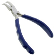 Pince à bec coudé à ressort 14 cm avec manche ergonomique by Perles&Co - Bleu x1