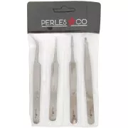 Set de 4 pinces brucelles de précision 12 cm by Perles&Co x1