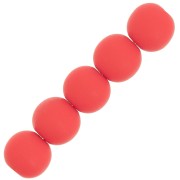 Perles en résine opaque effet mat 6 mm - Rouge corail x10|raw }}