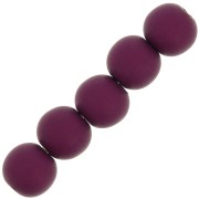 Perles en résine opaque effet mat 6 mm - Aubergine x10